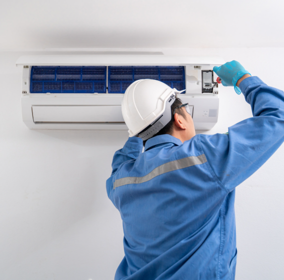 AC installation in wall